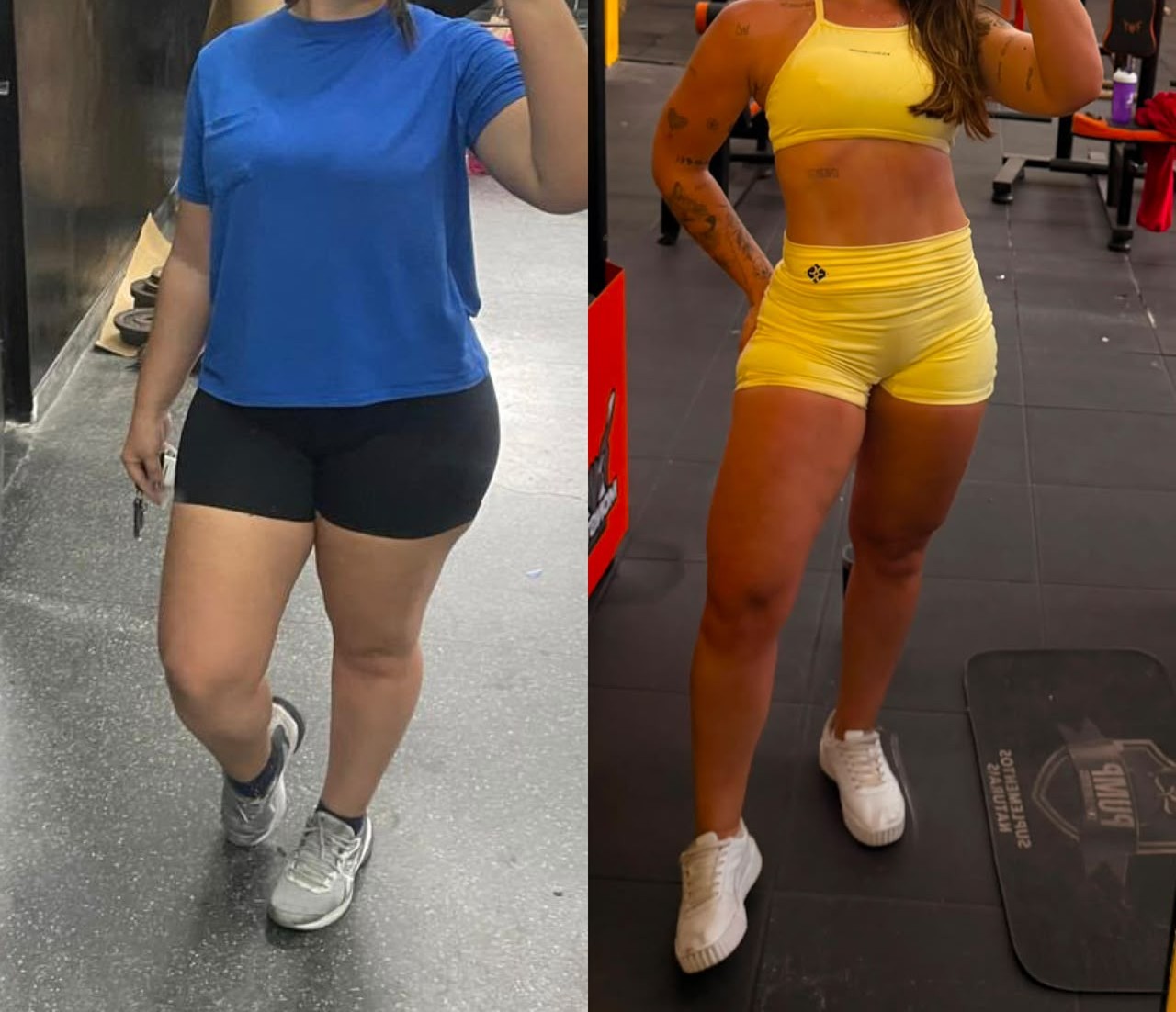 Registro de antes e depois de paciente em acompanhamento nutricional